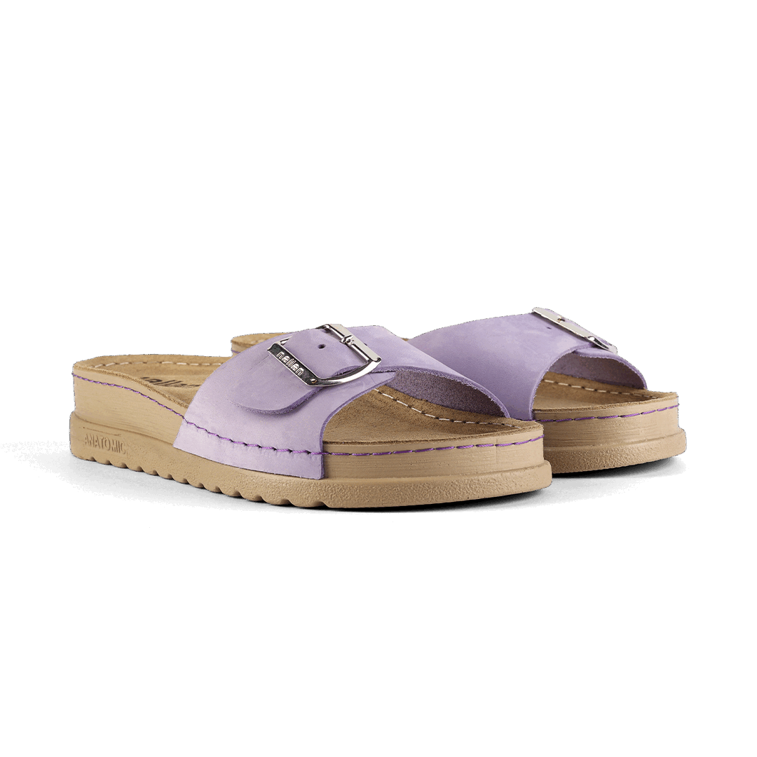 NALLAN Lura Lila women's buckle slides