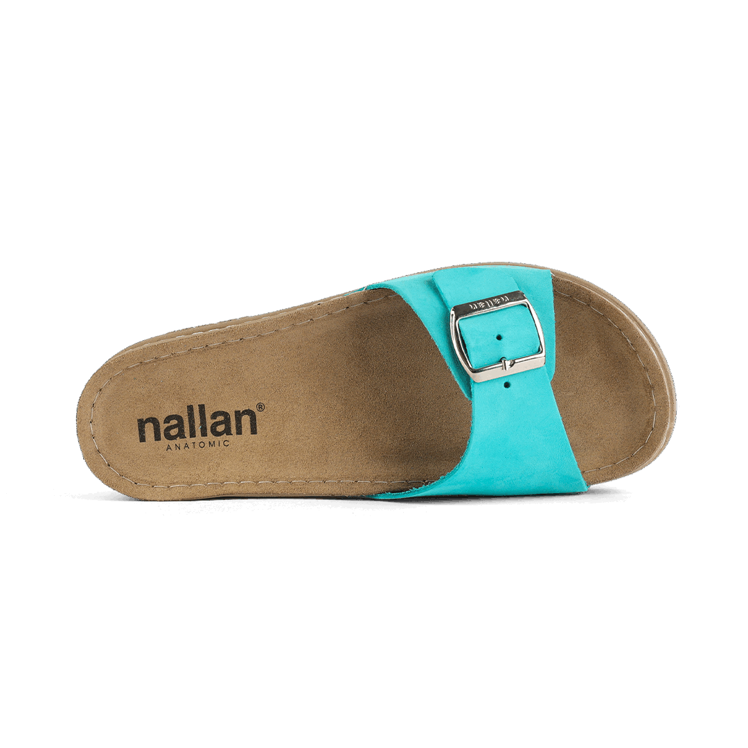 NALLAN Lura Sky Blue women's buckle slides – view 4