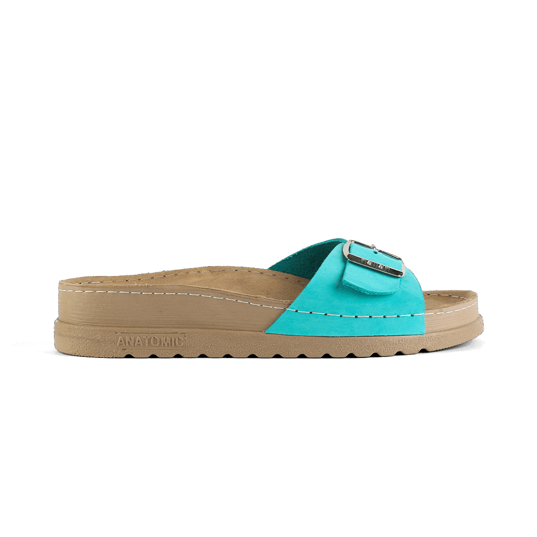 NALLAN Lura Sky Blue women's buckle slides – view 6