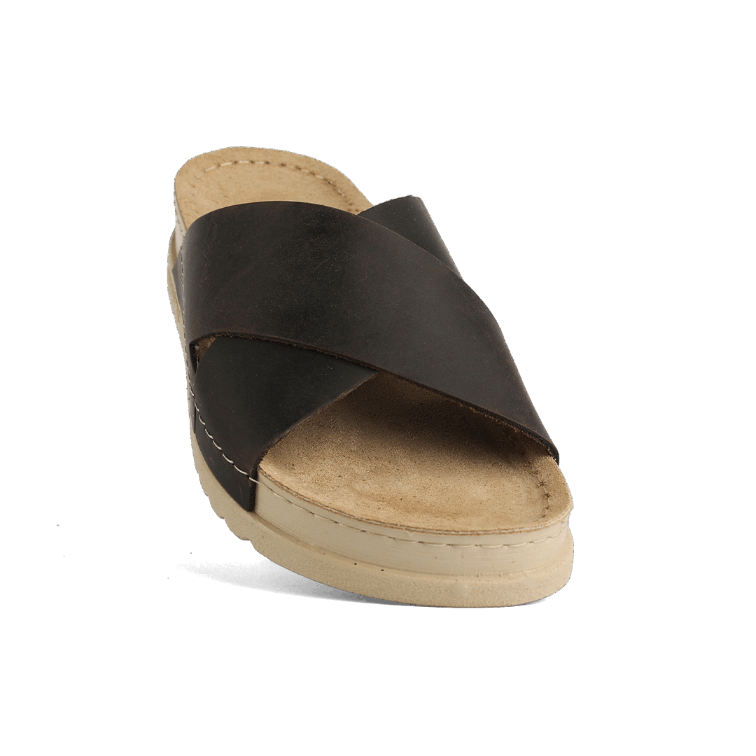 NALLAN Zoe Coffee women's leather slides – view 8