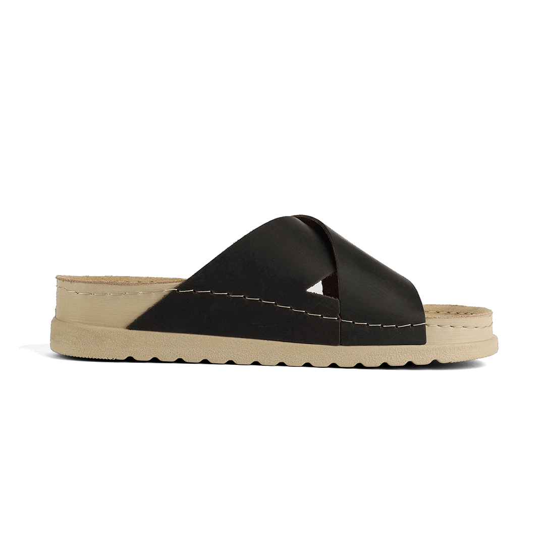 NALLAN Zoe Coffee women's leather slides – view 7