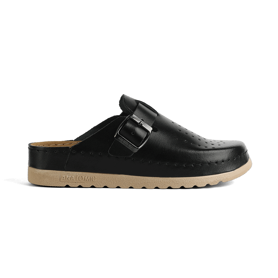 NALLAN Priam Black matte leather work clogs – view 5
