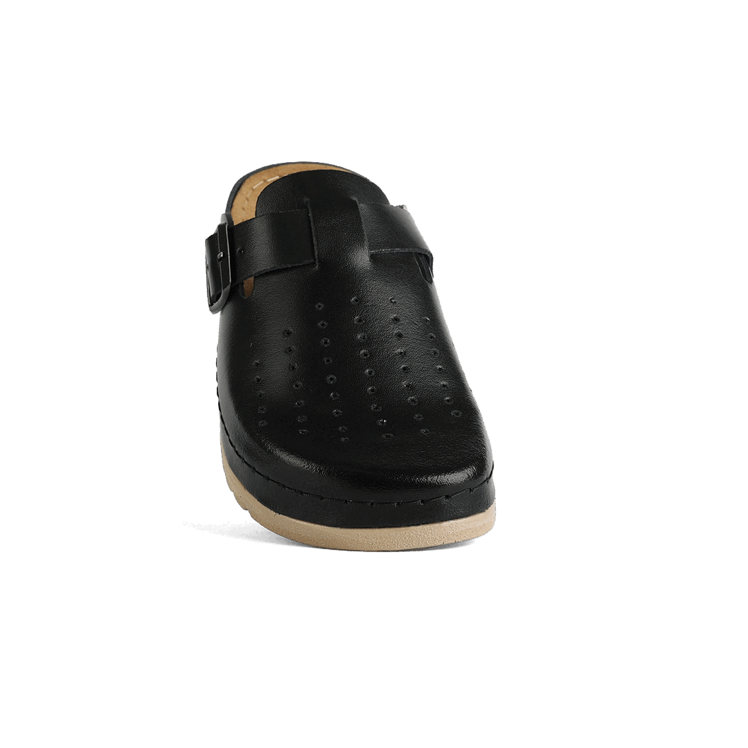 NALLAN Priam Black matte leather work clogs – view 7
