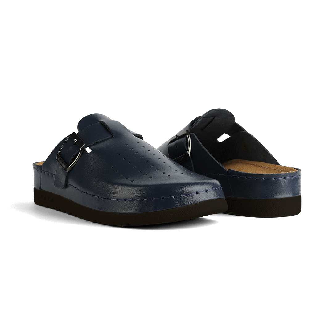 NALLAN Priam Dark Blue N352 leather work clogs – view 3
