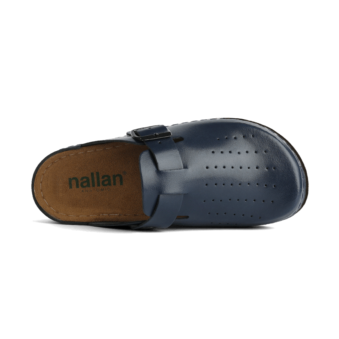 NALLAN Priam Dark Blue N352 leather work clogs – view 4