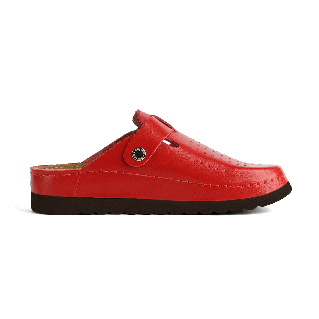 NALLAN Priam Red N352 leather work clogs – view 7