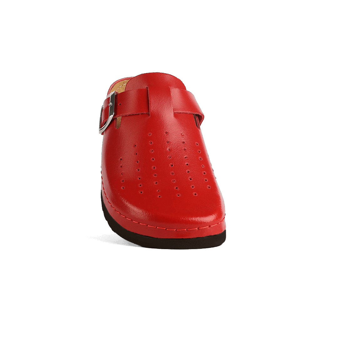 NALLAN Priam Red N352 leather work clogs – view 8