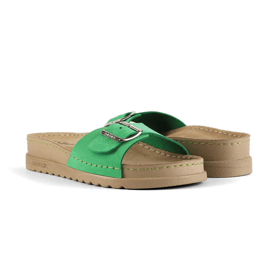 NALLAN Lura Green women's buckle slides – view 3