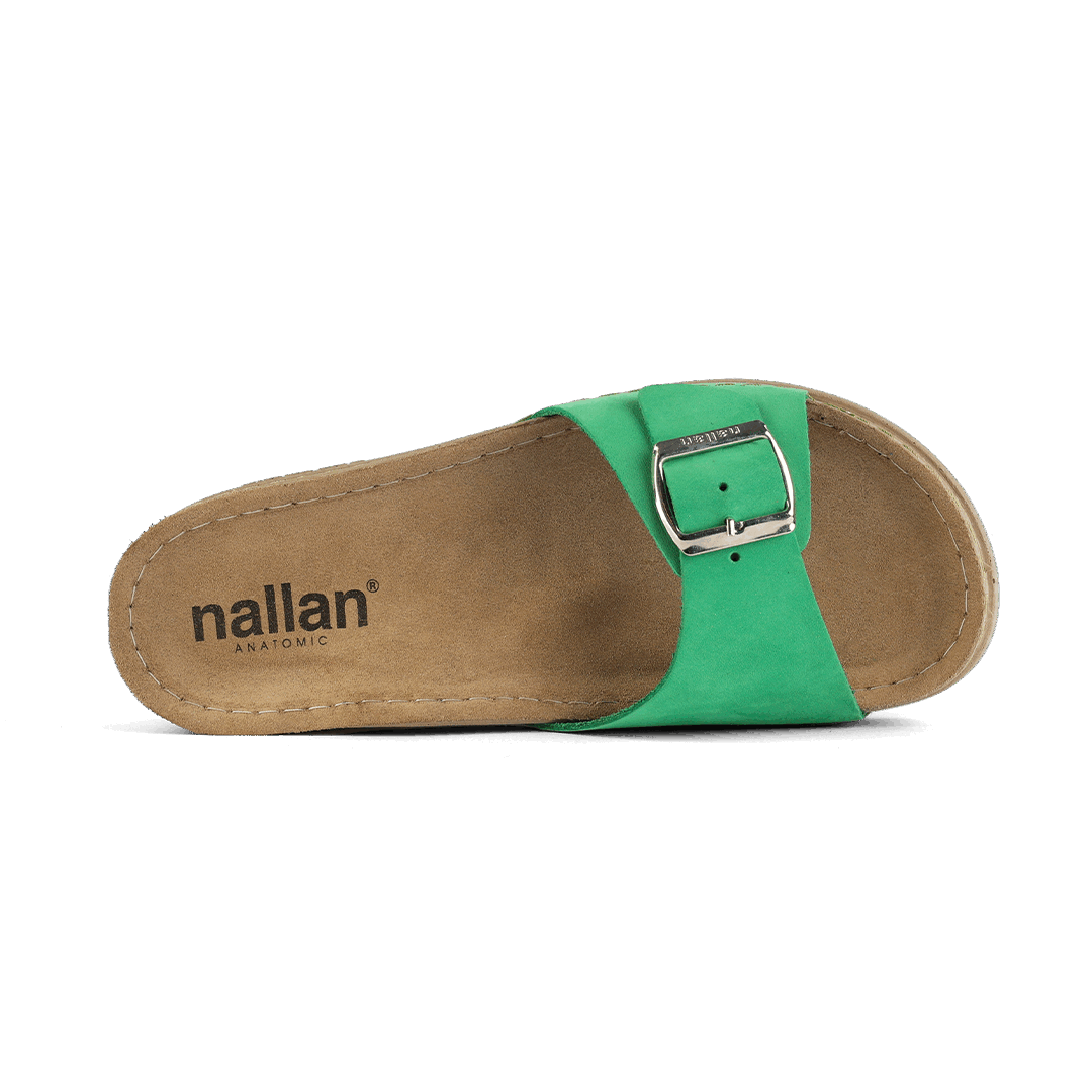 NALLAN Lura Green women's buckle slides – view 4