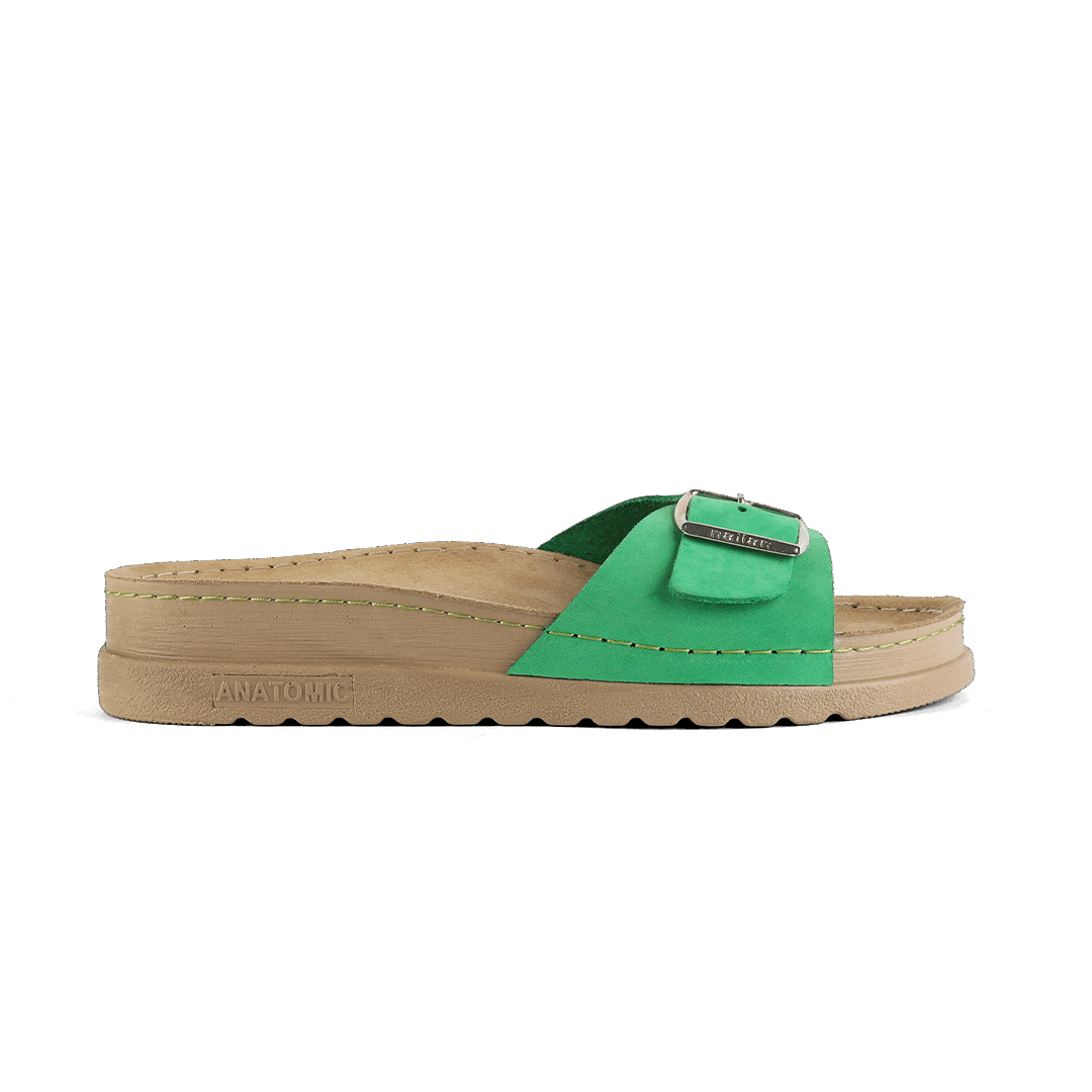 NALLAN Lura Green women's buckle slides – view 6