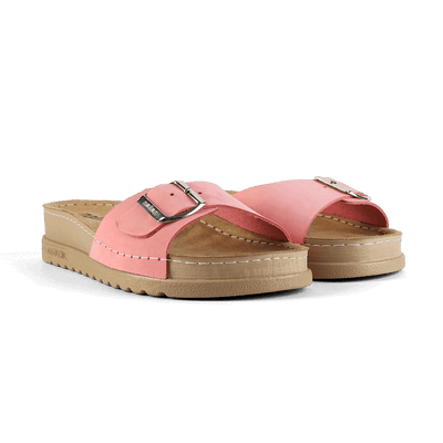 NALLAN Lura Pastel Pink women's buckle slides