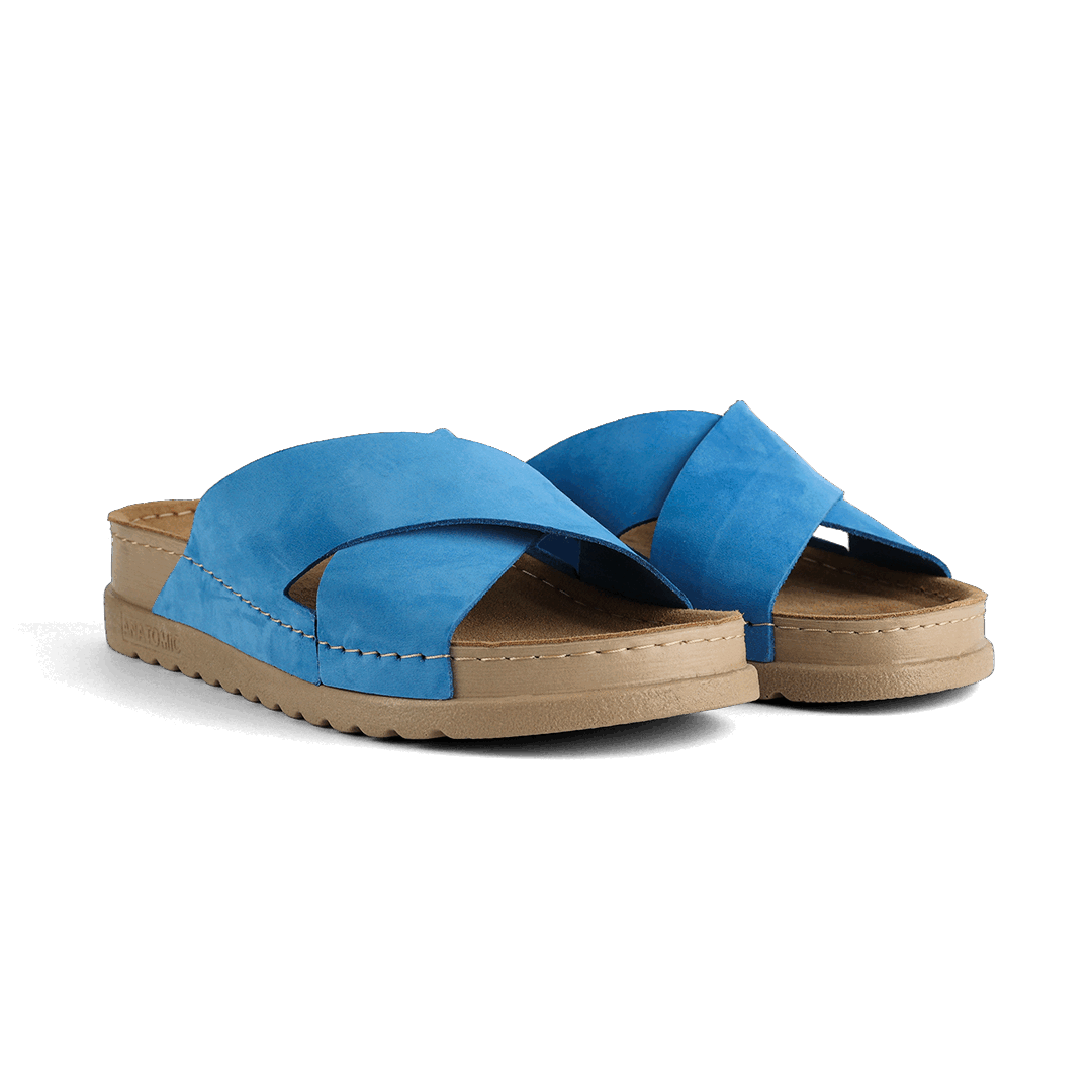NALLAN Zoe Blue women's leather slides