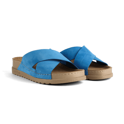 NALLAN Zoe Blue women's leather slides