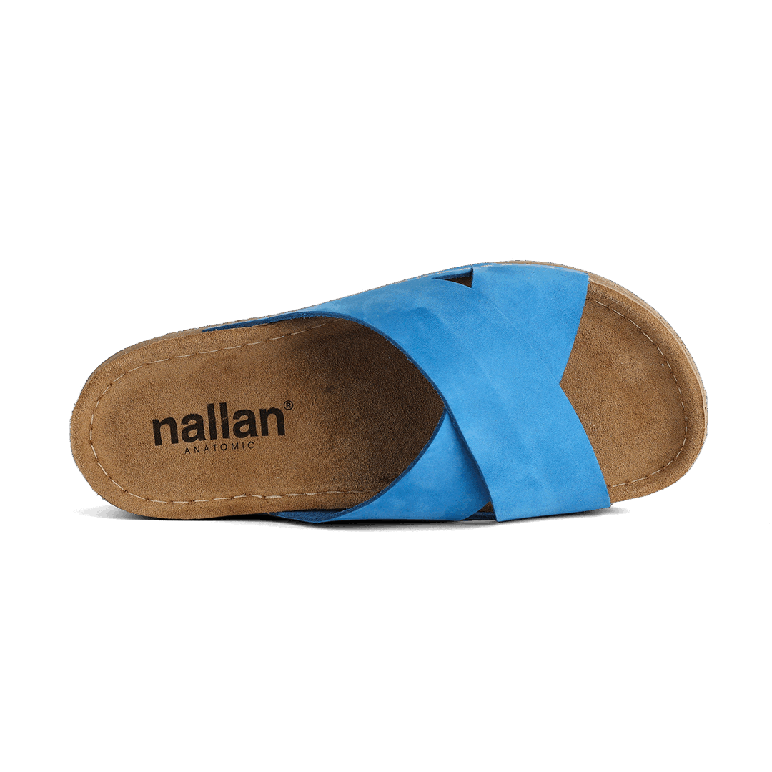 NALLAN Zoe Blue women's leather slides – view 4