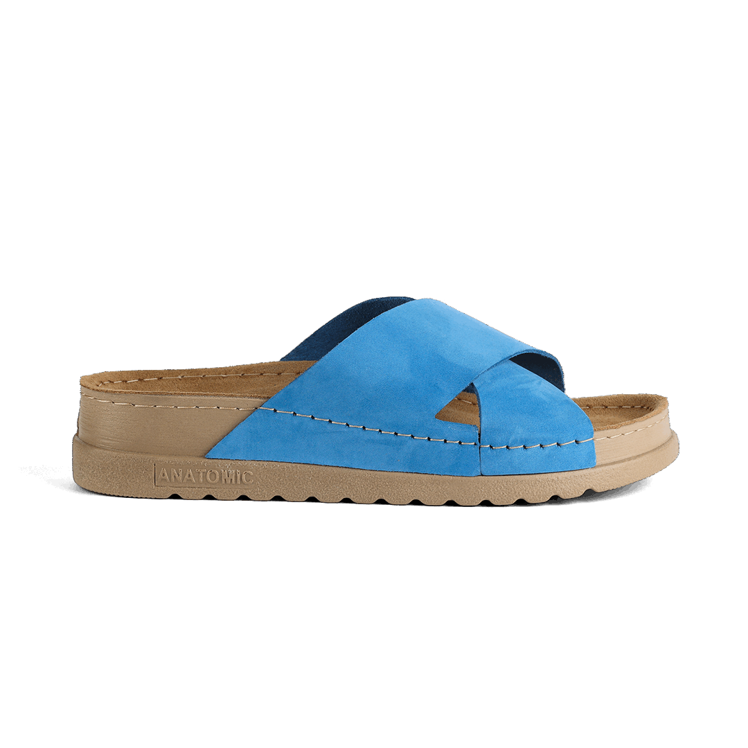 NALLAN Zoe Blue women's leather slides – view 6