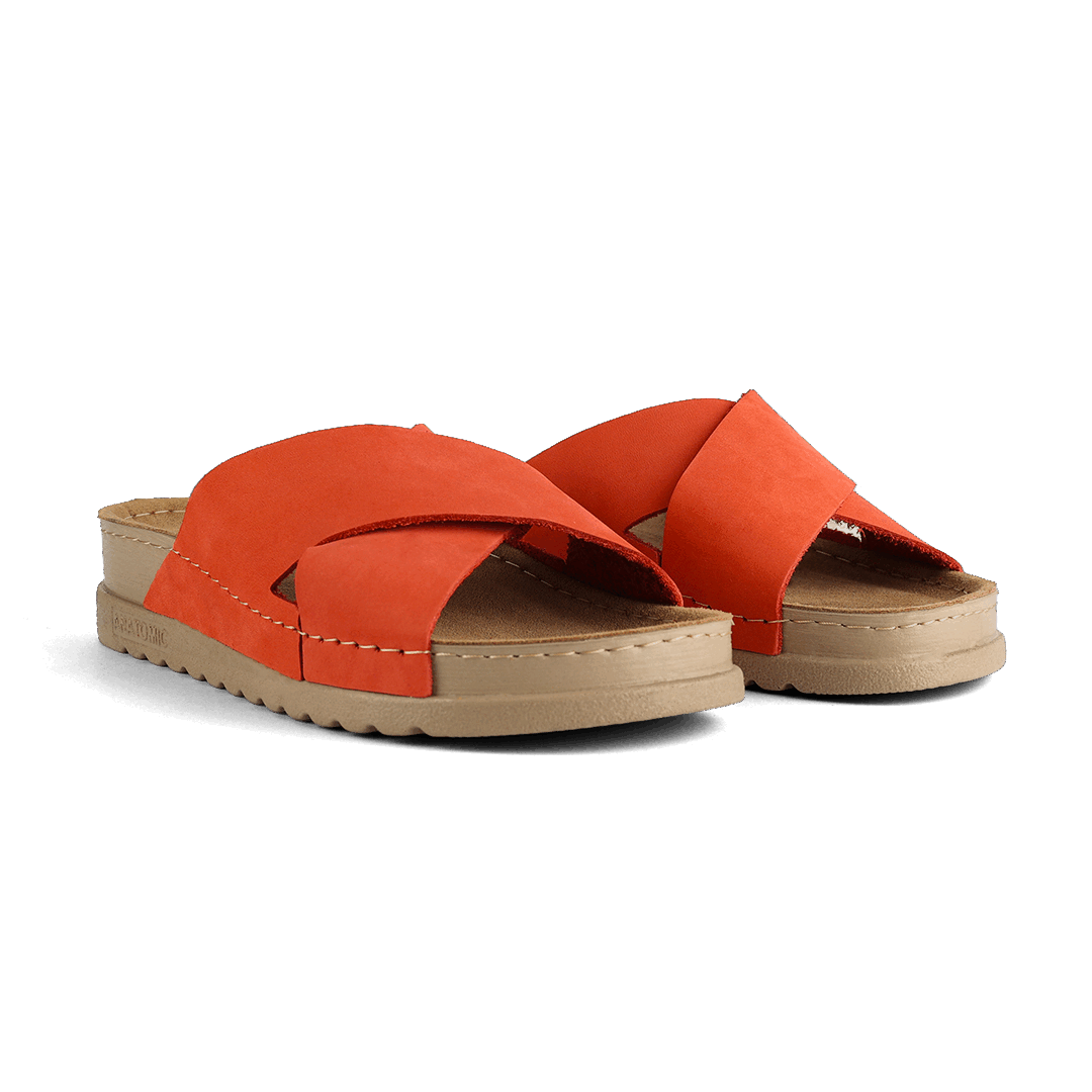 NALLAN Zoe Flame women's leather slides