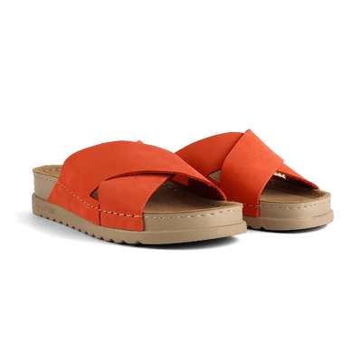 NALLAN Zoe Flame women's leather slides