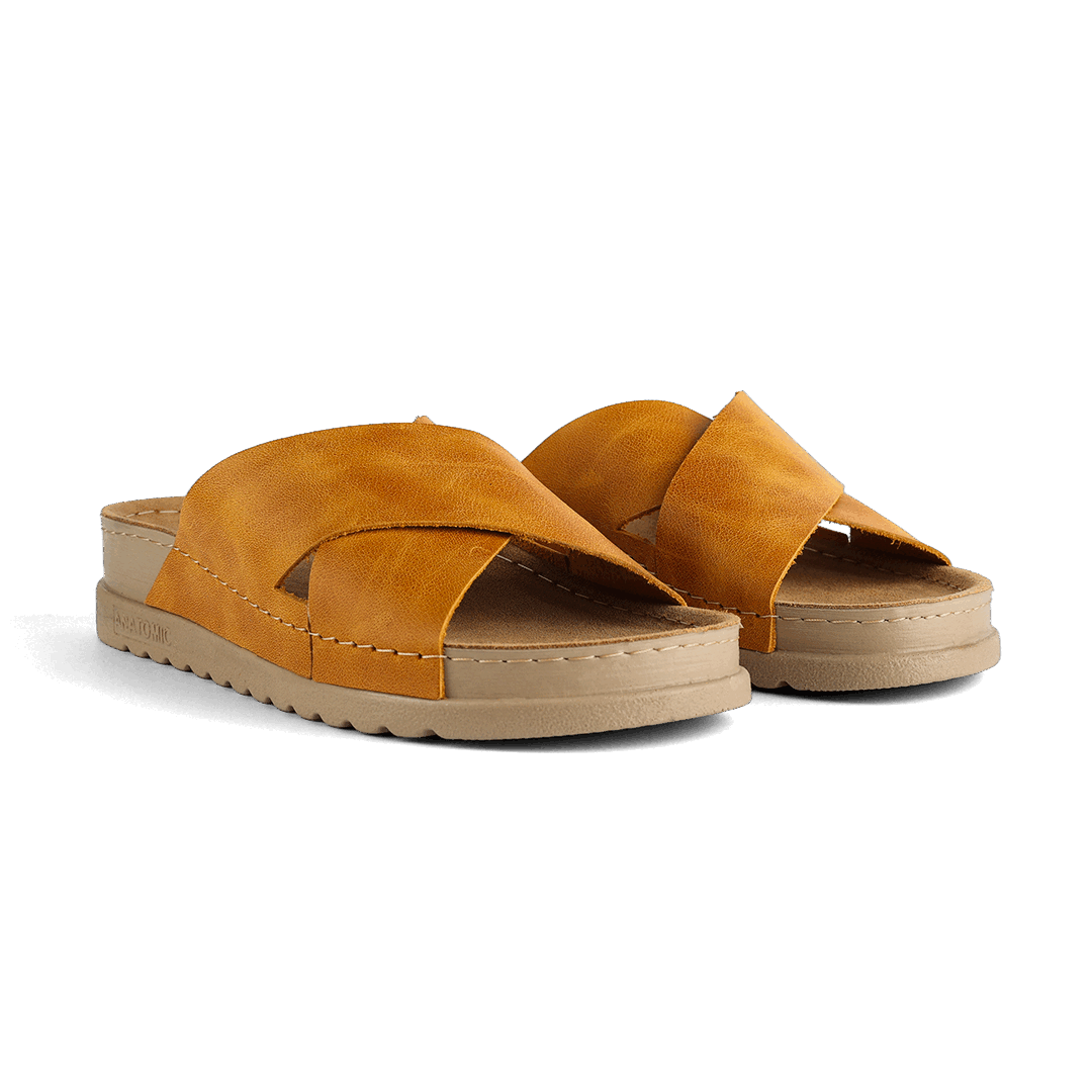 NALLAN Zoe Gold women's leather slides