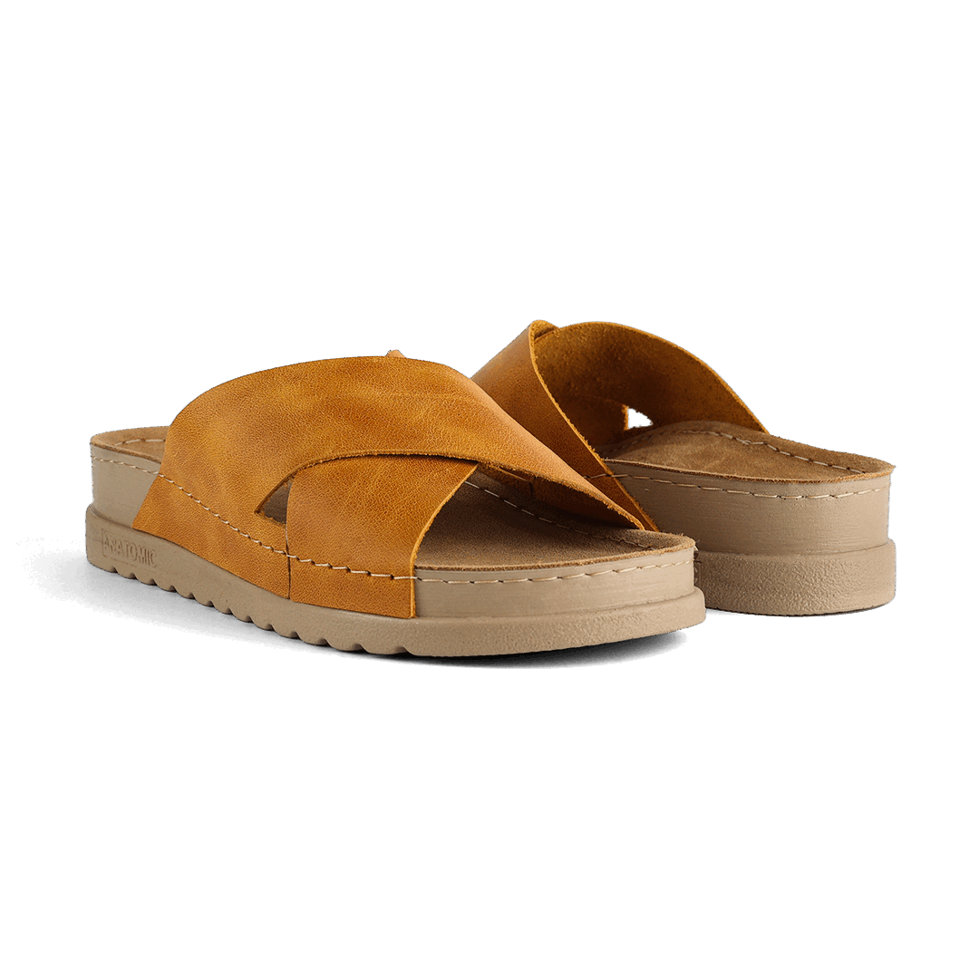 NALLAN Zoe Gold women's leather slides – view 3