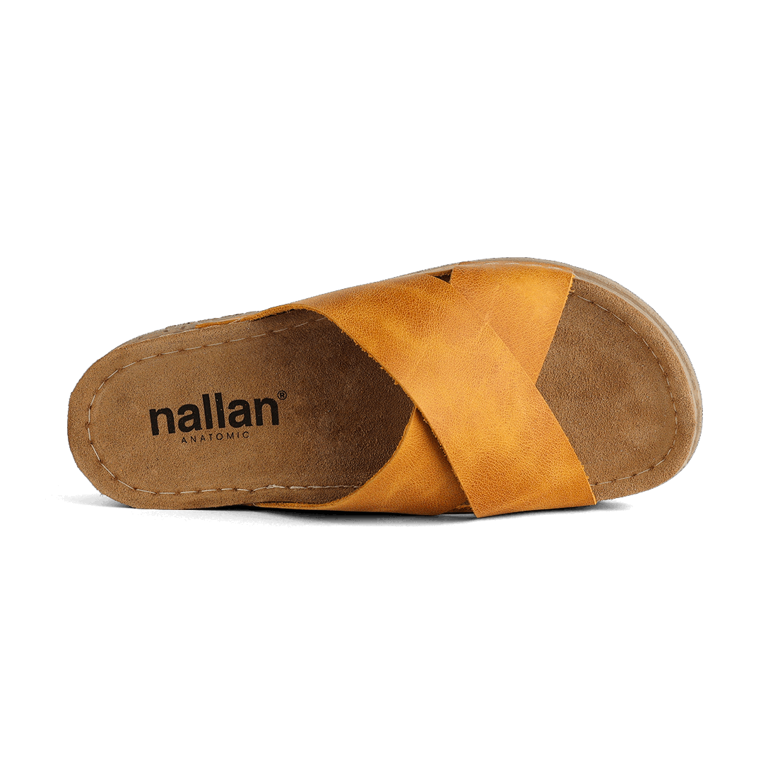 NALLAN Zoe Gold women's leather slides – view 4