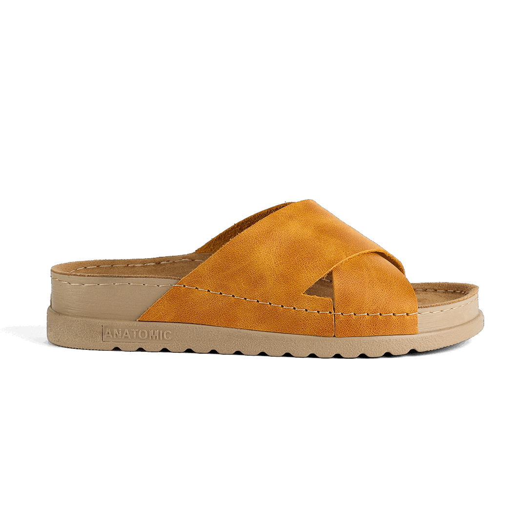 NALLAN Zoe Gold women's leather slides – view 6
