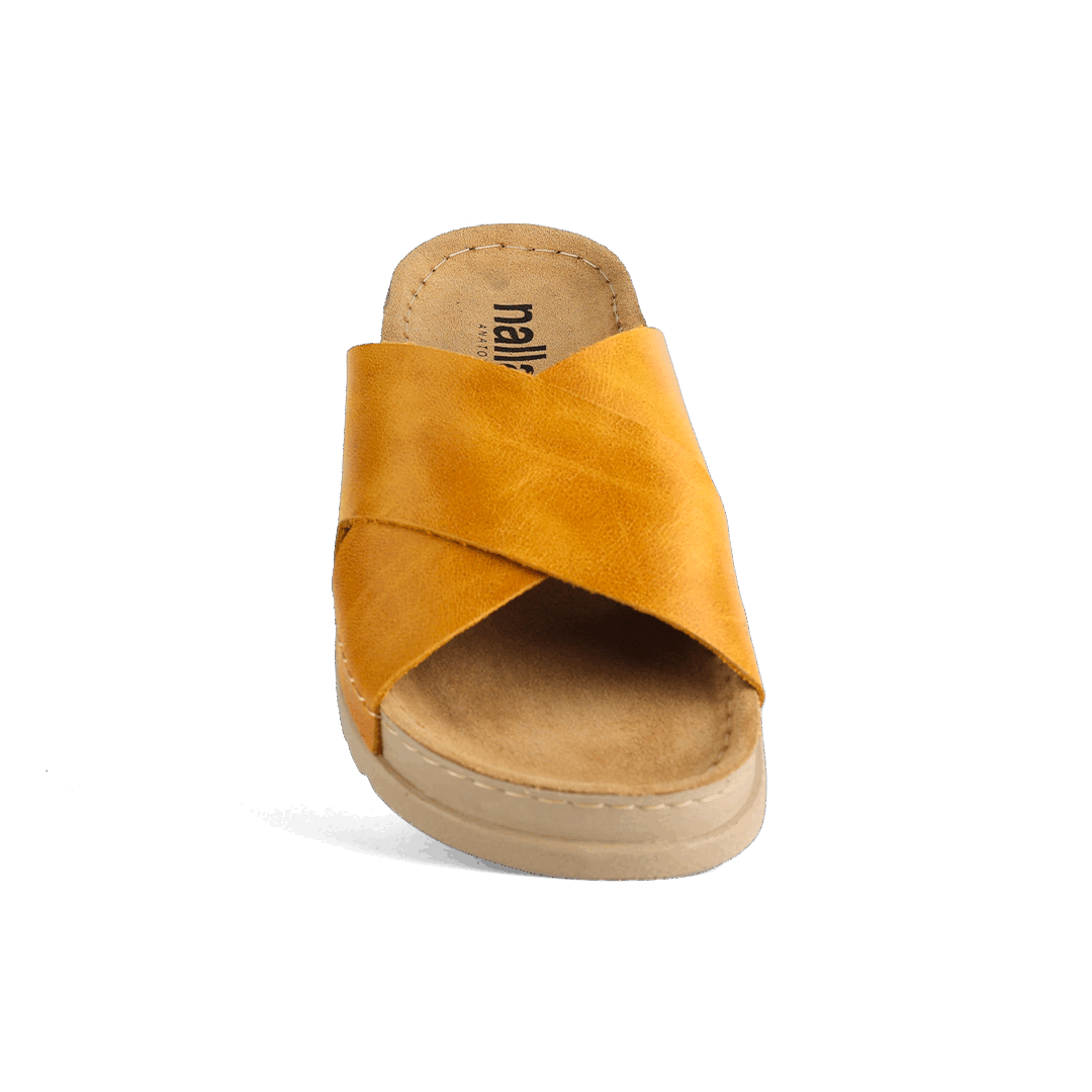 NALLAN Zoe Gold women's leather slides – view 8