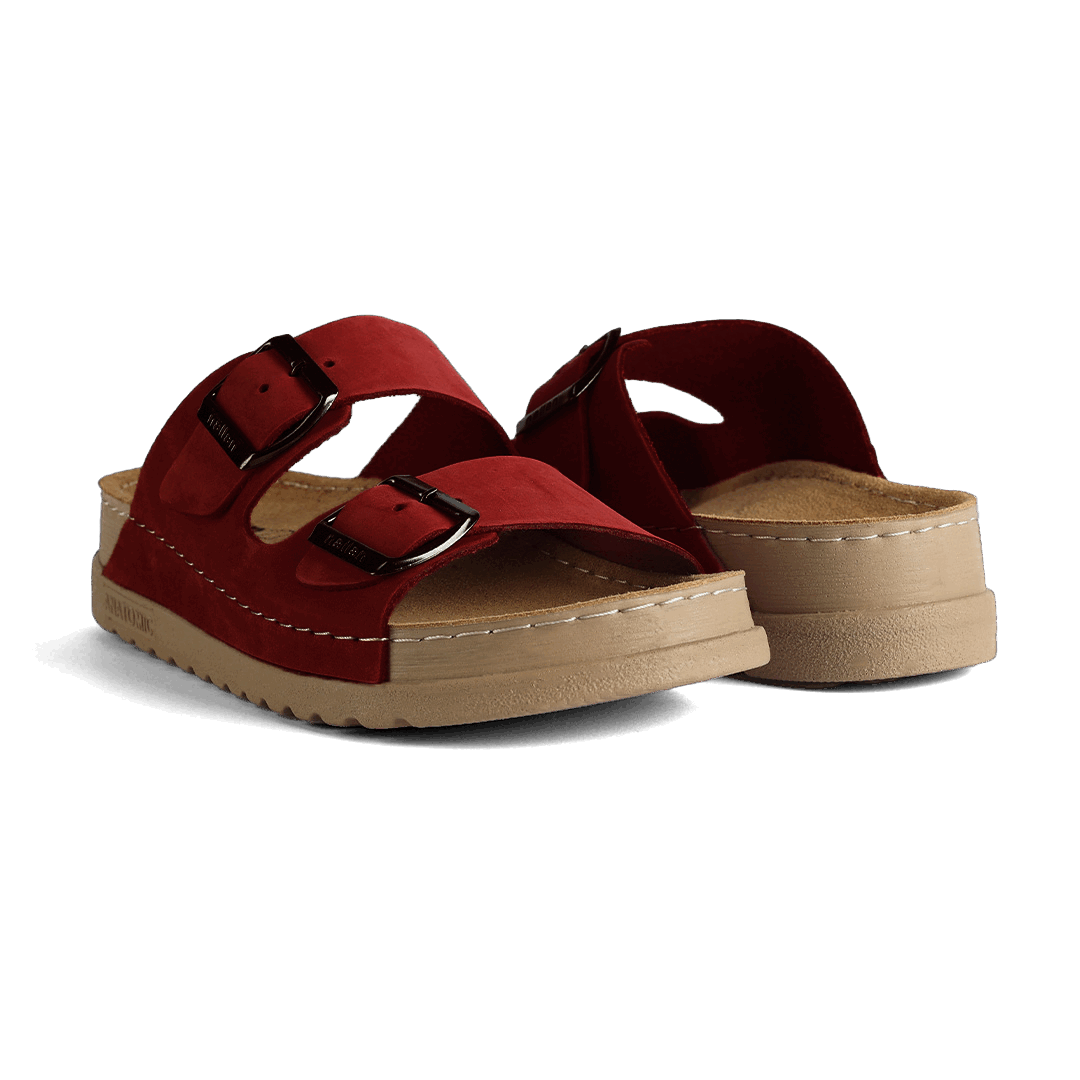 NALLAN Rubik Maroon women's two-strap slides – view 3