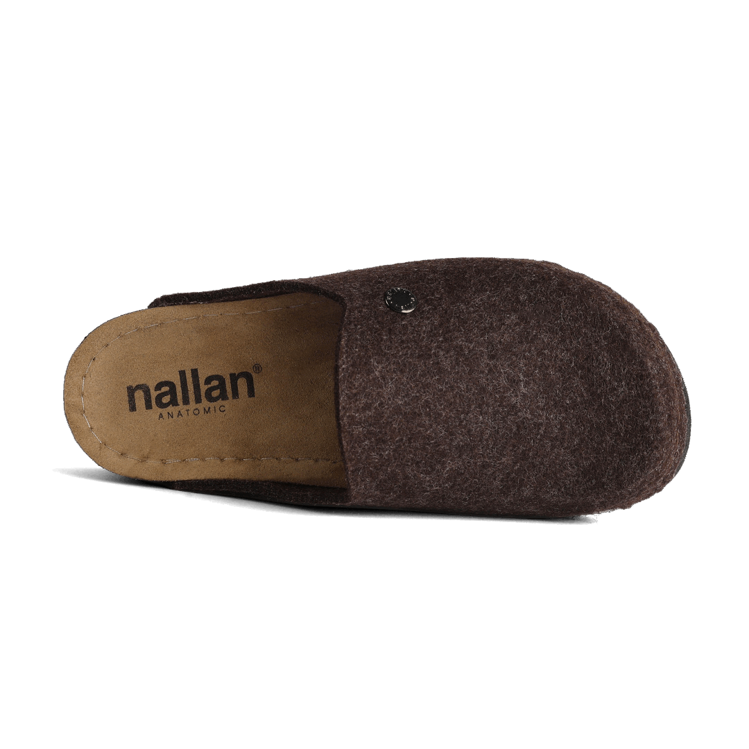 NALLAN Lana Dark Brown felted wool slippers – view 3