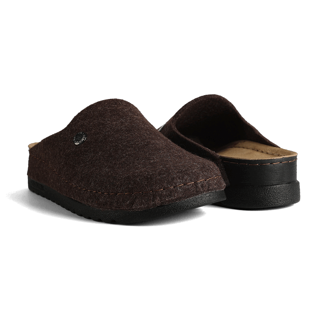 NALLAN Lana Dark Brown felted wool slippers – view 2