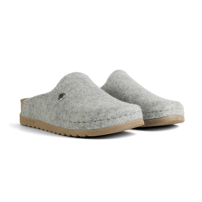 NALLAN Lana Gray Blue felted wool slippers