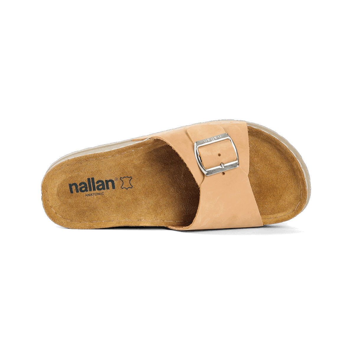 NALLAN Lura Camel women's buckle slides – view 5