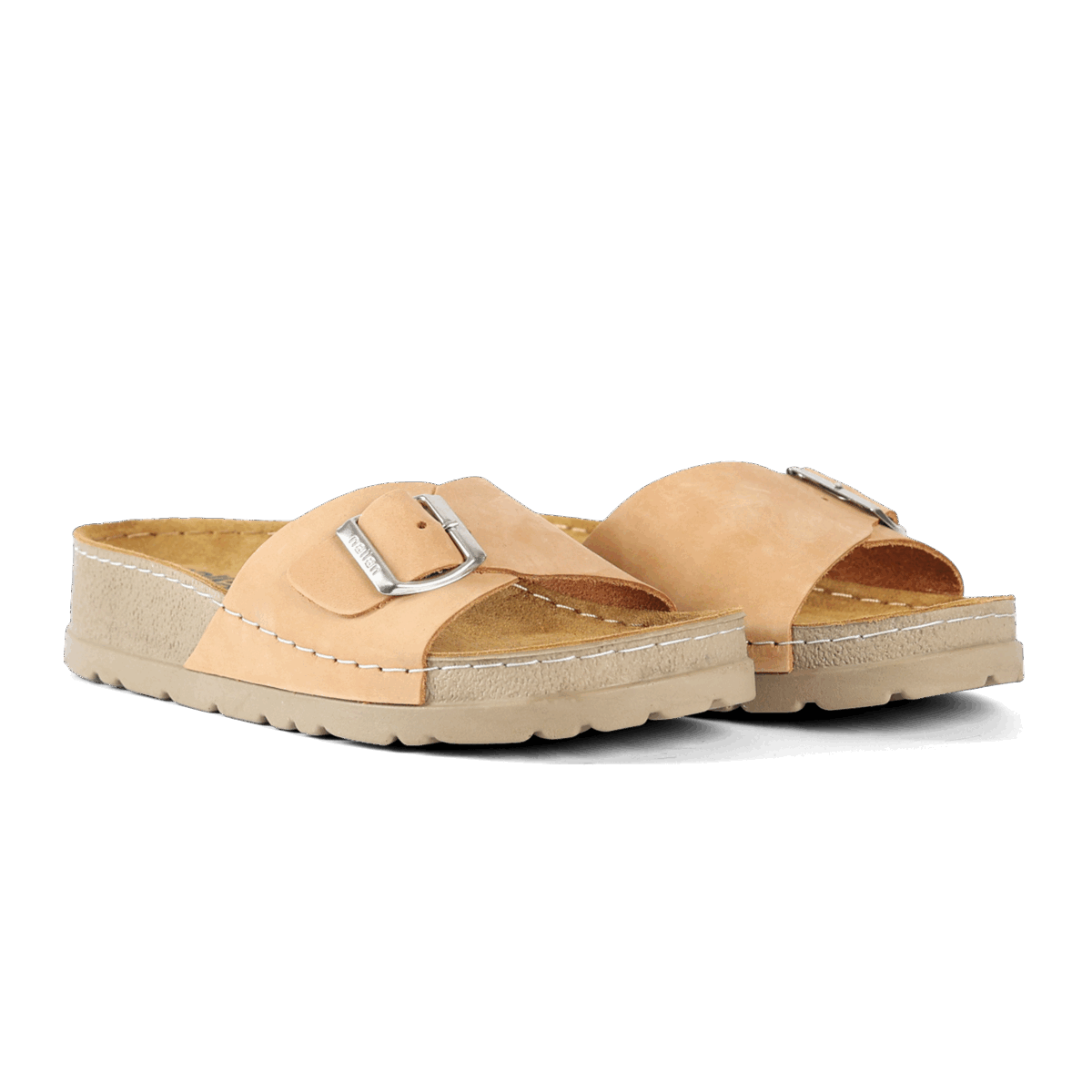 NALLAN Lura Camel women's buckle slides