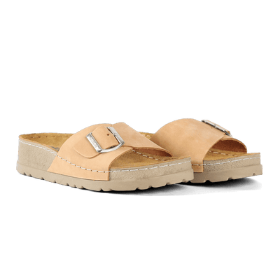 NALLAN Lura Camel women's buckle slides