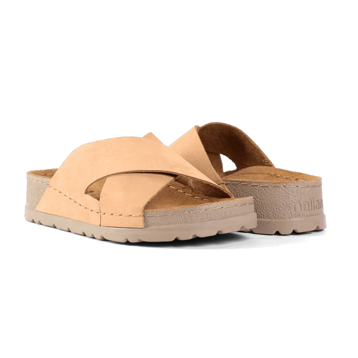 NALLAN Zoe Sand women's leather slides – view 3