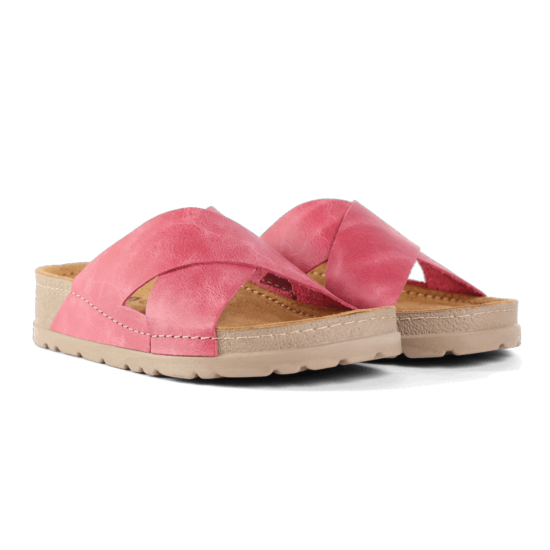 NALLAN Zoe Blus women's leather slides