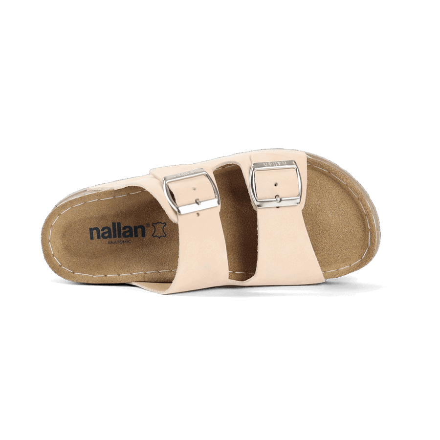 NALLAN Rubik Beige women's two-strap slides – view 4