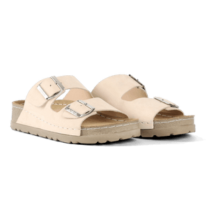 NALLAN Rubik Beige women's two-strap slides