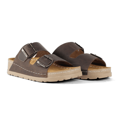 NALLAN Rubik Coffee men's two-strap slides