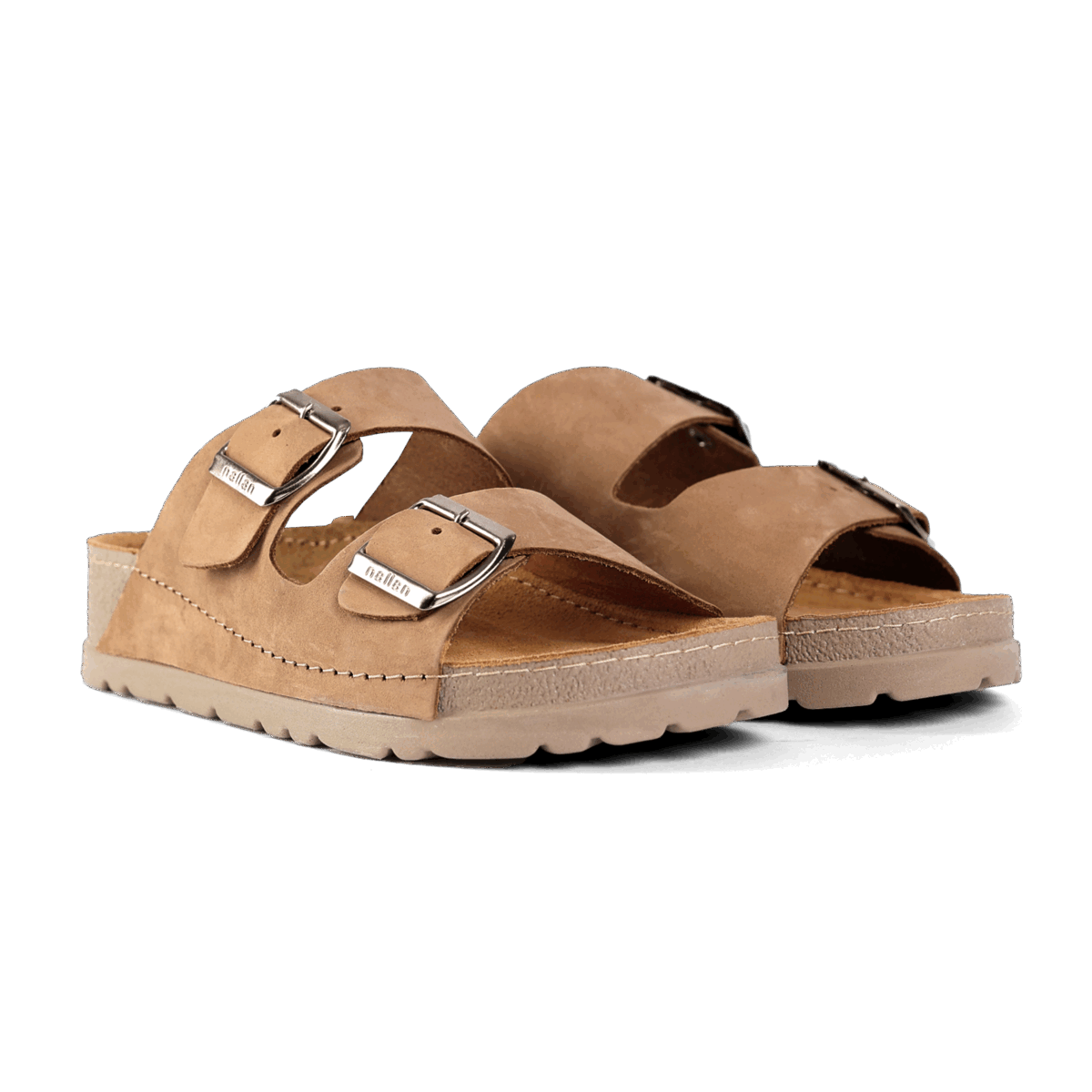 NALLAN Rubik Peanut women's two-strap slides