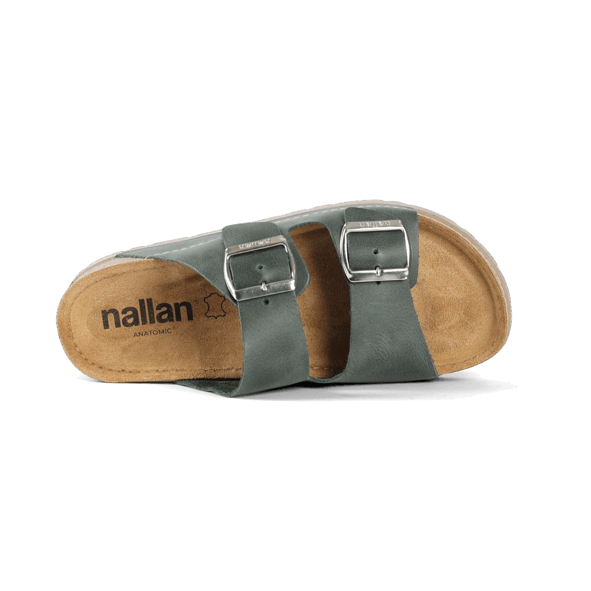 NALLAN Rubik Green women's two-strap slides – view 4