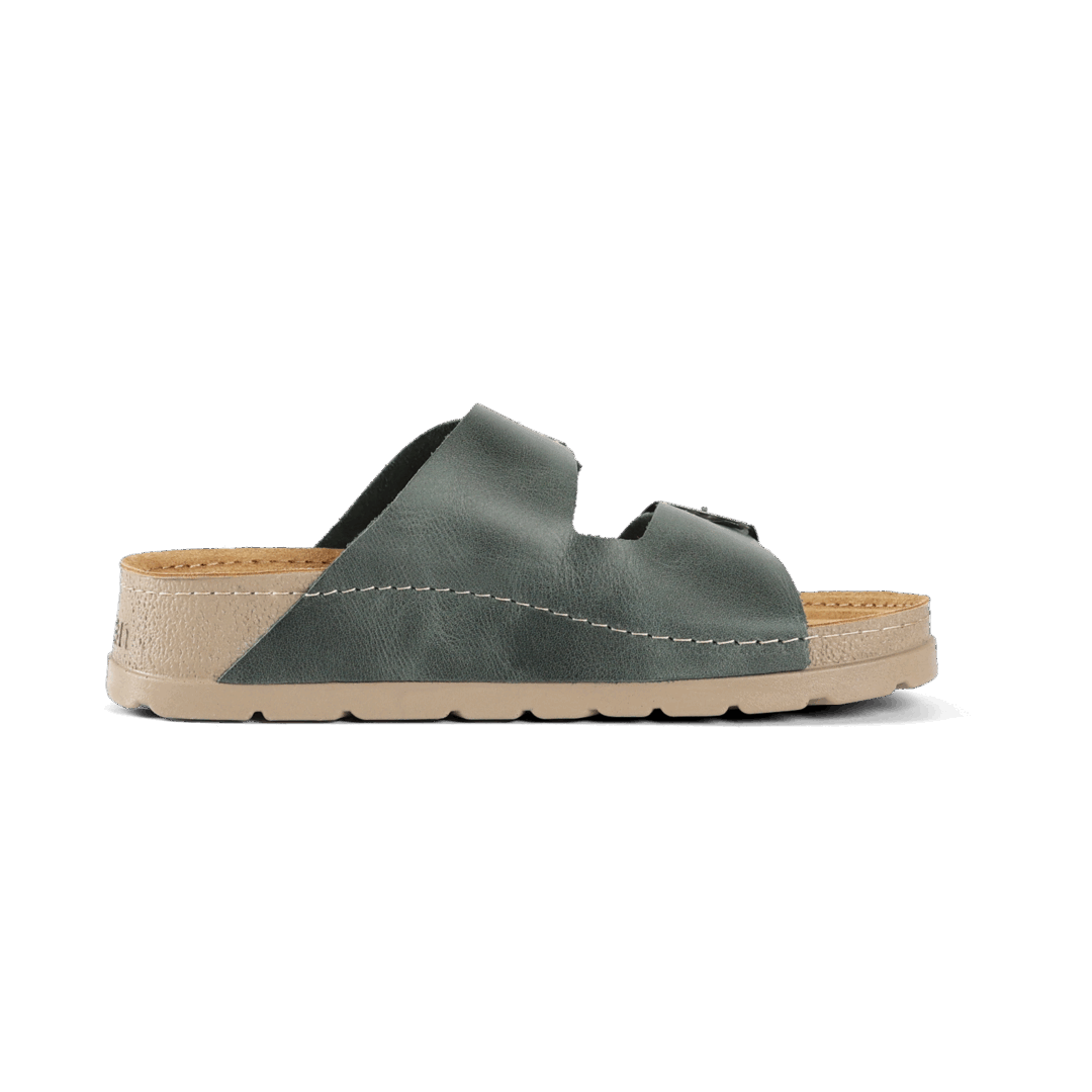 NALLAN Rubik Forest Green women's two-strap slides – view 7