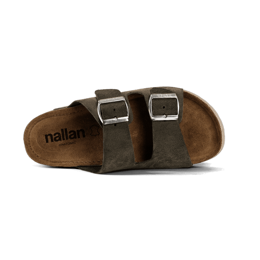 NALLAN Rubik Taupe men's two-strap slides – view 4