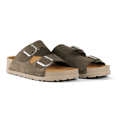 NALLAN Rubik Taupe men's two-strap slides