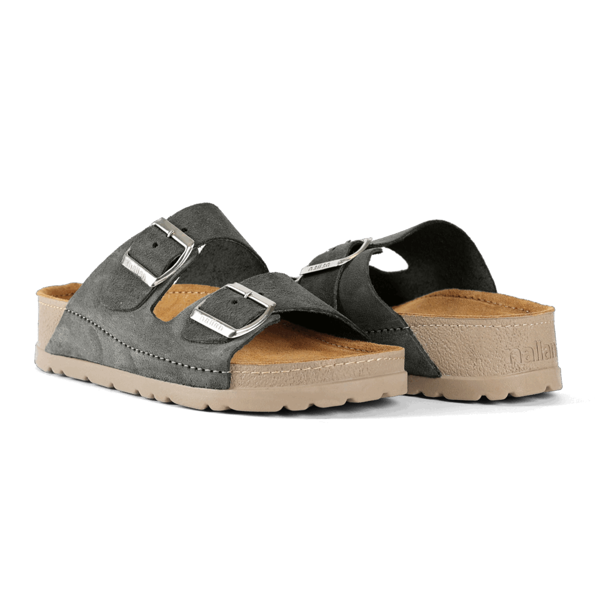 NALLAN Rubik Mink men's two-strap slides – view 3