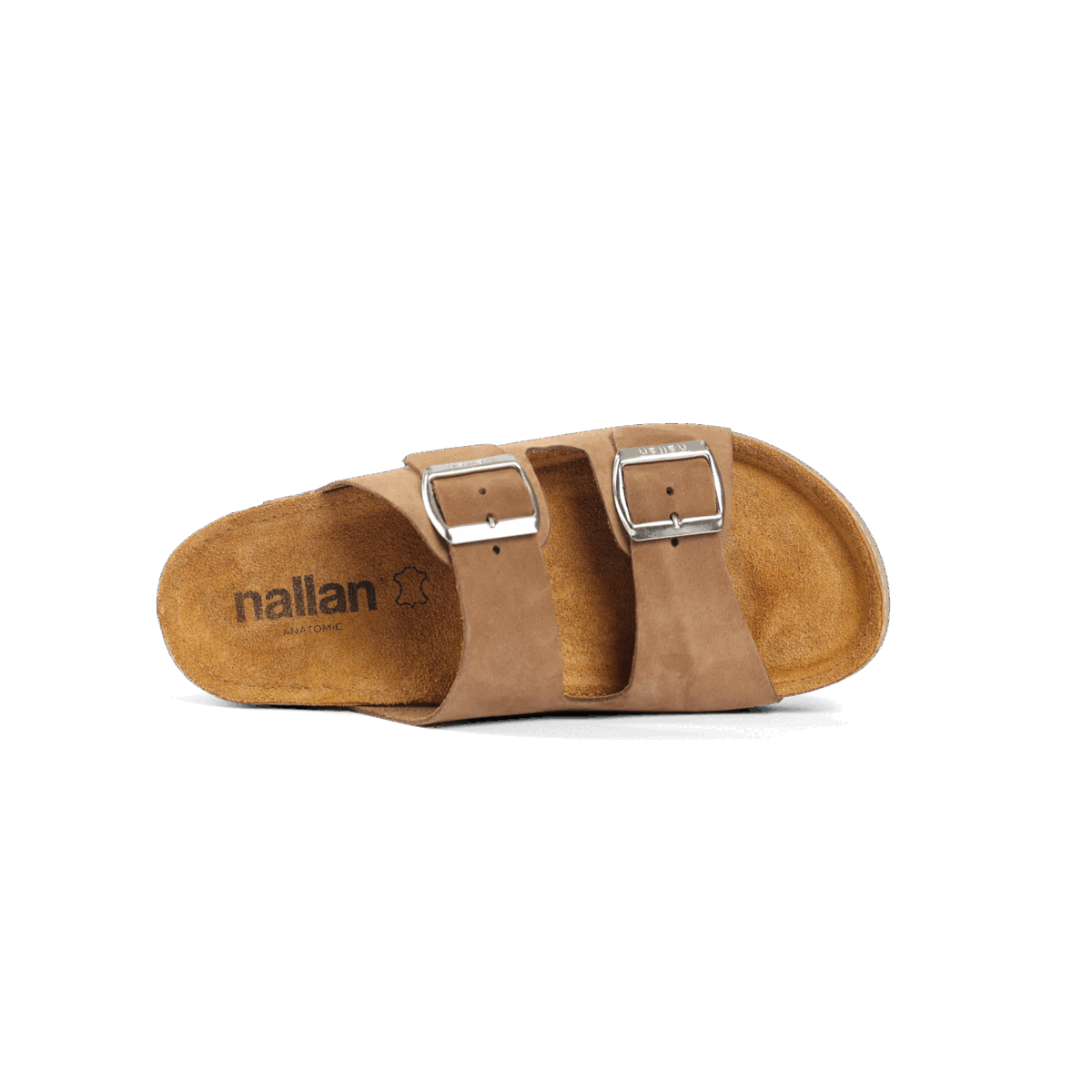 NALLAN Rubik Olive women's two-strap slides – view 4