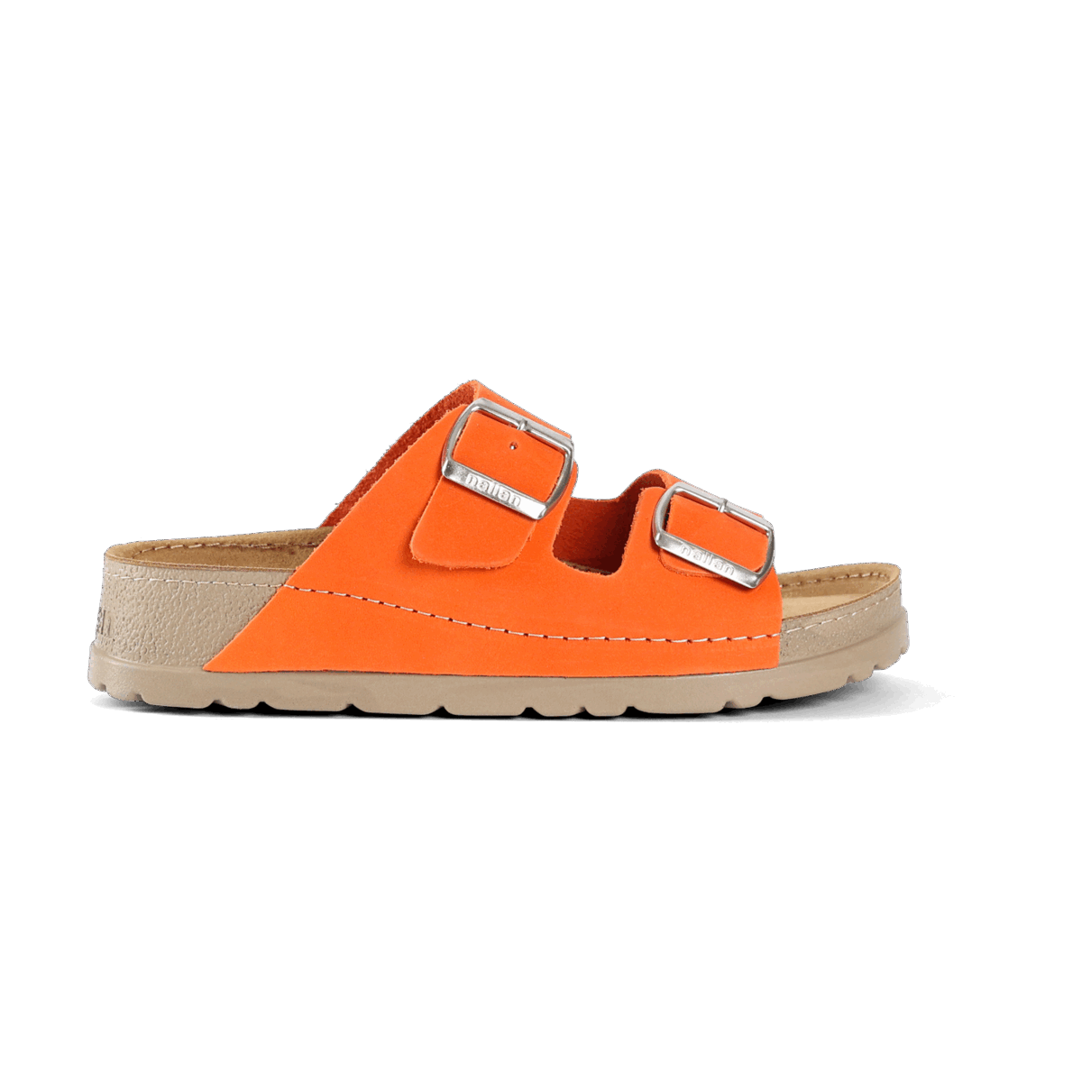 NALLAN Rubik Orange women's two-strap slides – view 6