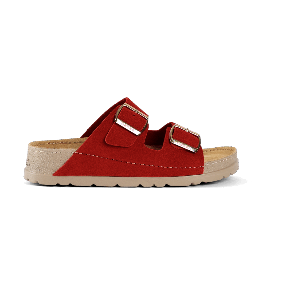 NALLAN Rubik Burgundy women's two-strap slides – view 6
