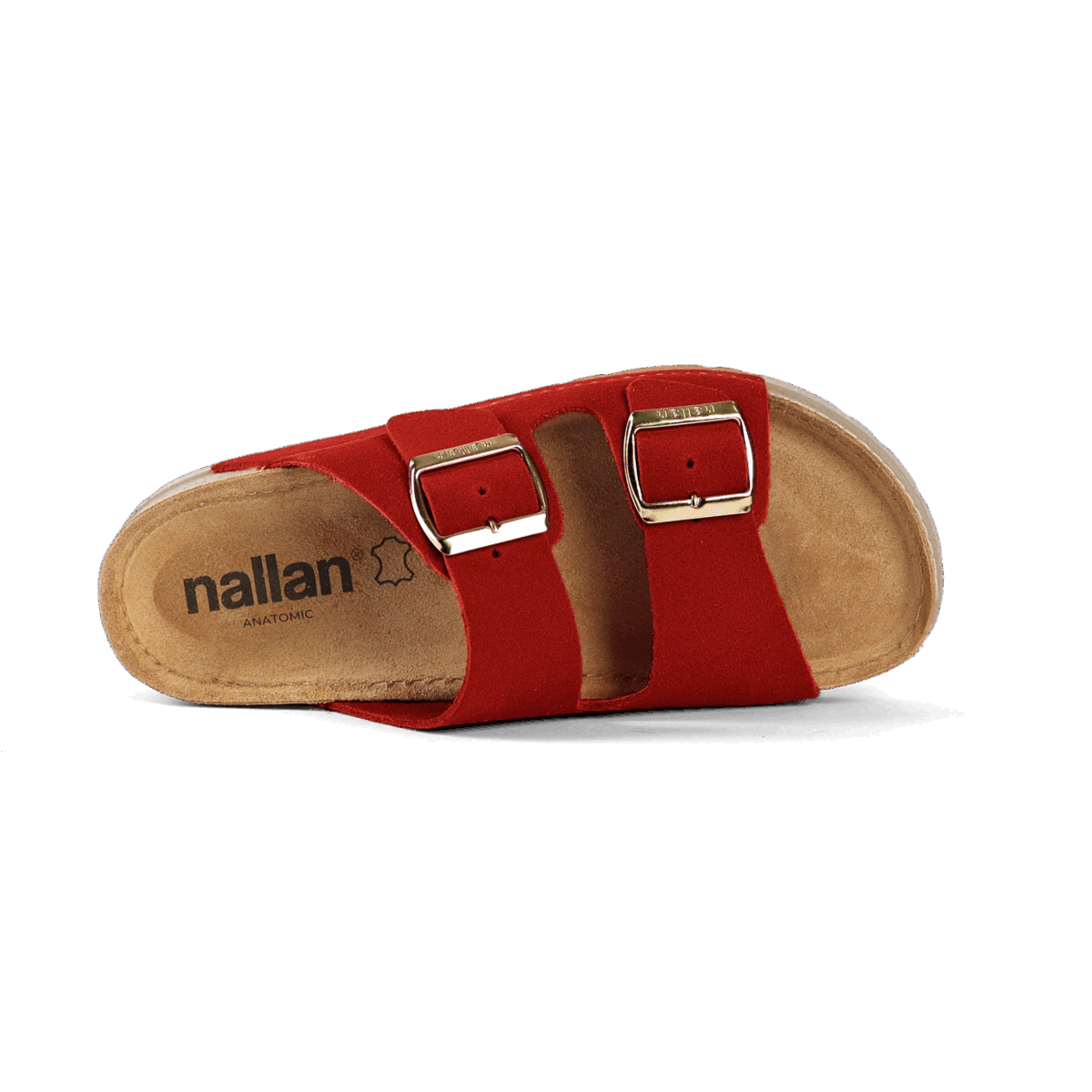 NALLAN Rubik Burgundy women's two-strap slides – view 4