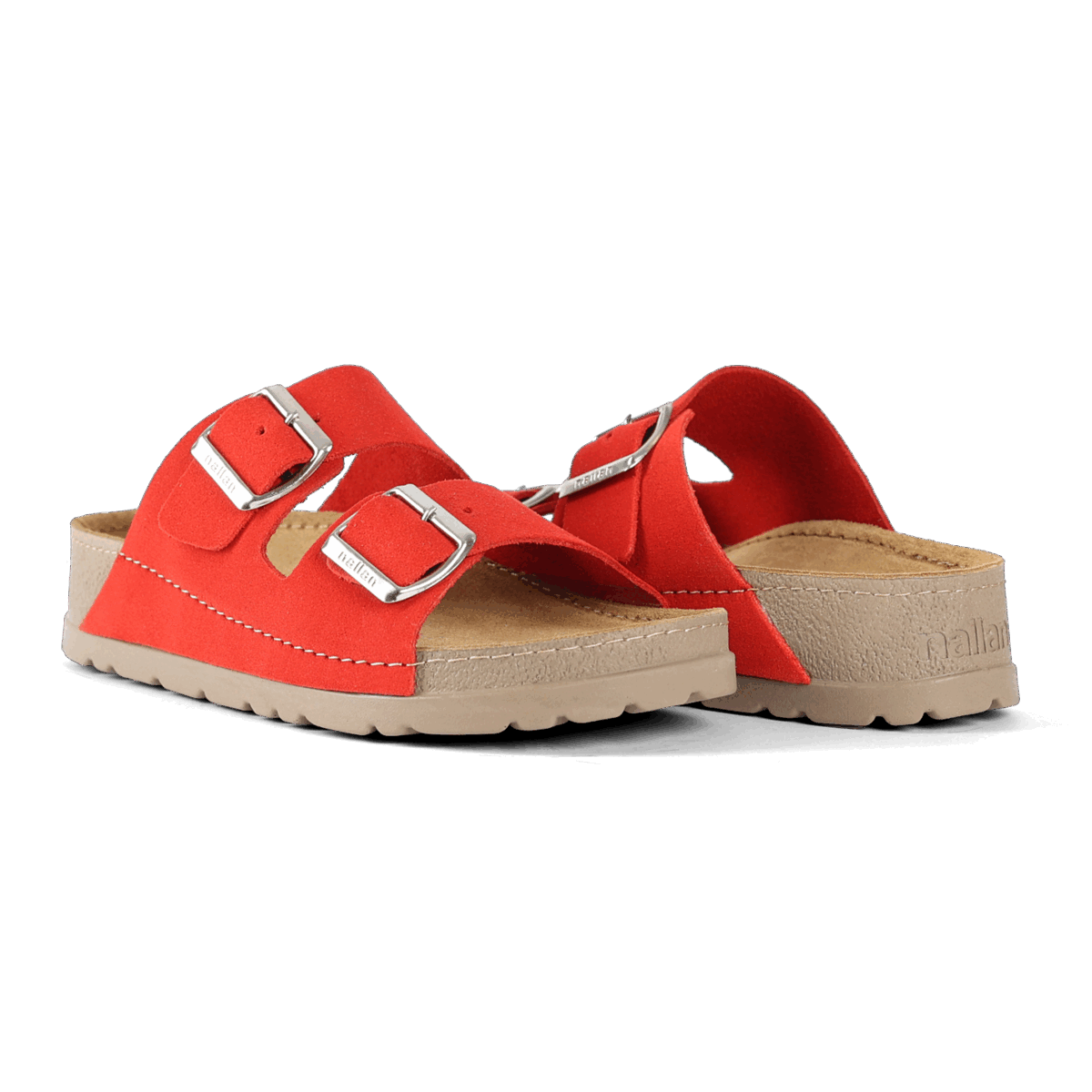 NALLAN Rubik Red Anatomic women's two-strap slides – view 3