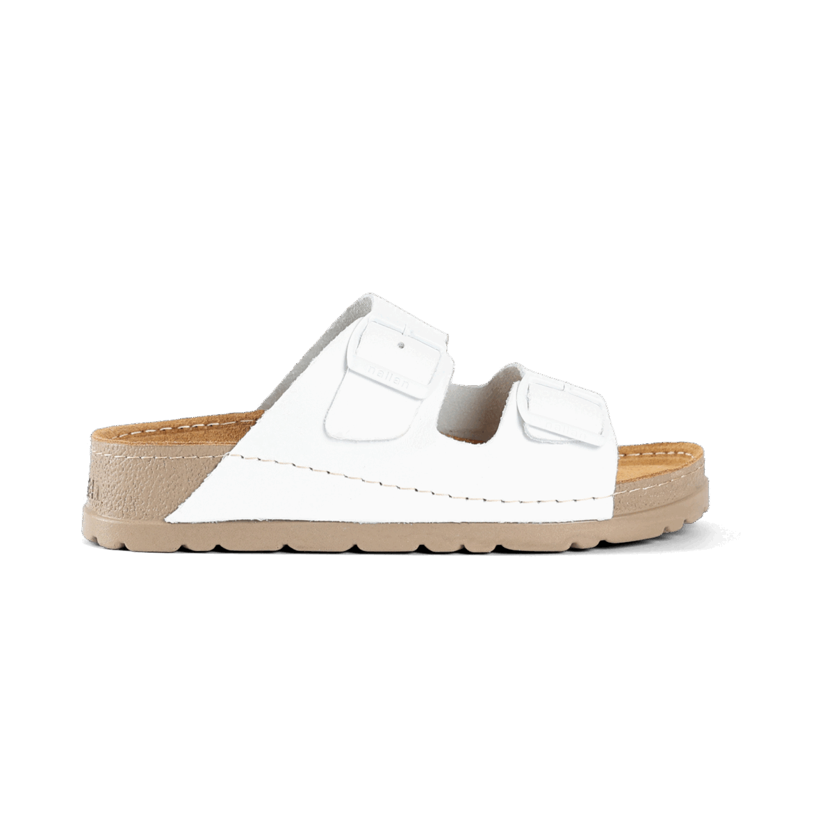 NALLAN Rubik White women's two-strap slides – view 6